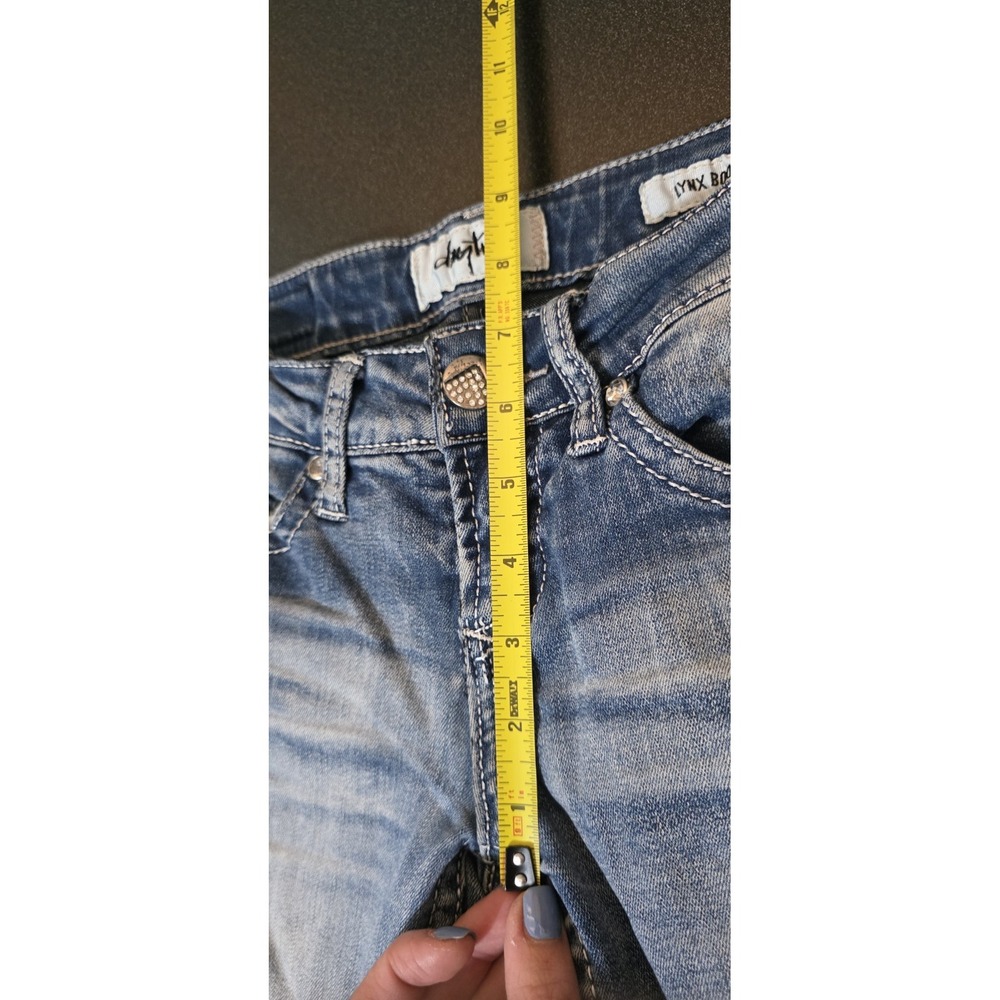 Daytrip Jean Women 24x30 Lynx Bootcut Low Rise Stretch Blue Pocket Flare Y2K EUC - Picture 6 of 7